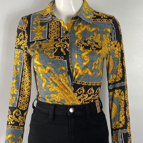 Women Top Down Collared Top - Picture 6 of 6